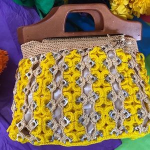 Hand made Crochet Purse With Soda Tabs